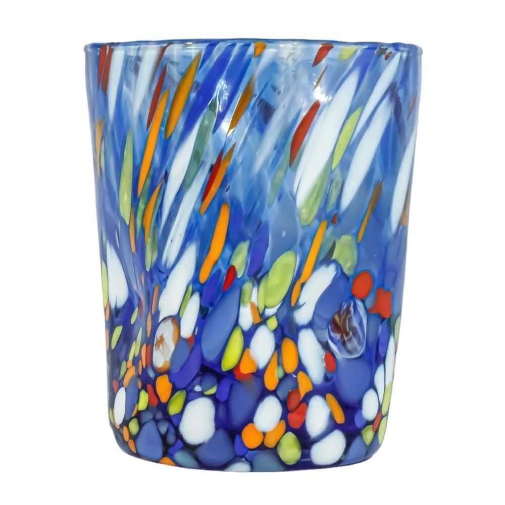 Vintage Murano  Murrine Multicolor Handblown Glass Tumblers ~ Set of 2 - Picture 7 of 8